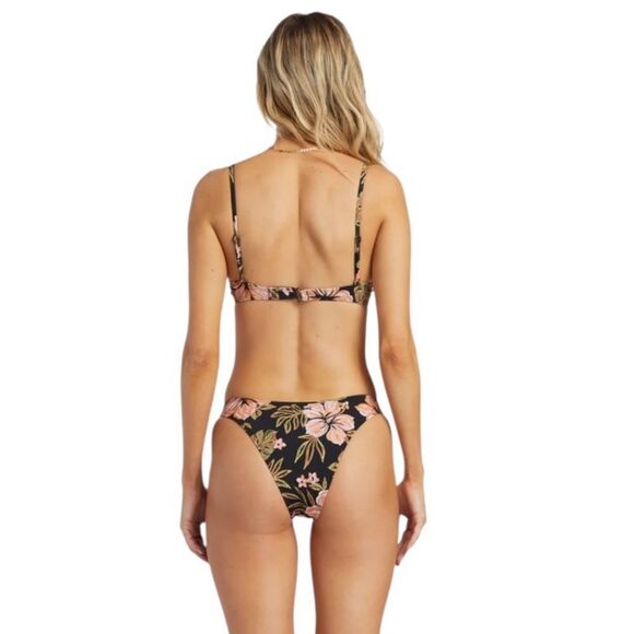 NWT Billabong Hooked On Tropics Hike Bikini Bottom floral skimpy coverage New XL - Picture 1 of 9